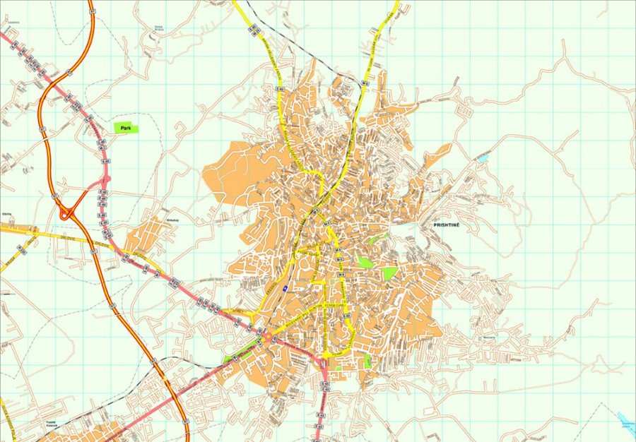 Pristina Vector map. Eps Illustrator Map | Vector maps