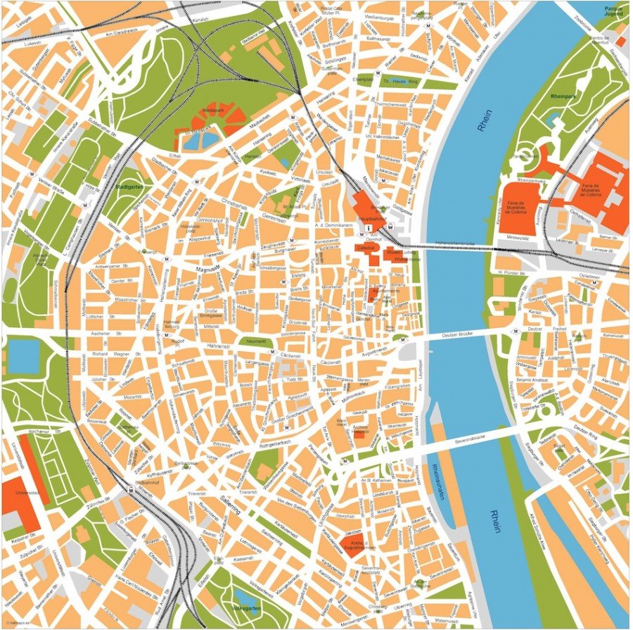 Koln vector map. Eps Illustrator Map | Vector maps