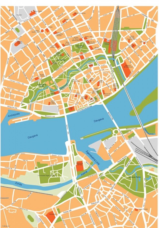 Riga vector map. Eps Illustrator Map | Vector maps