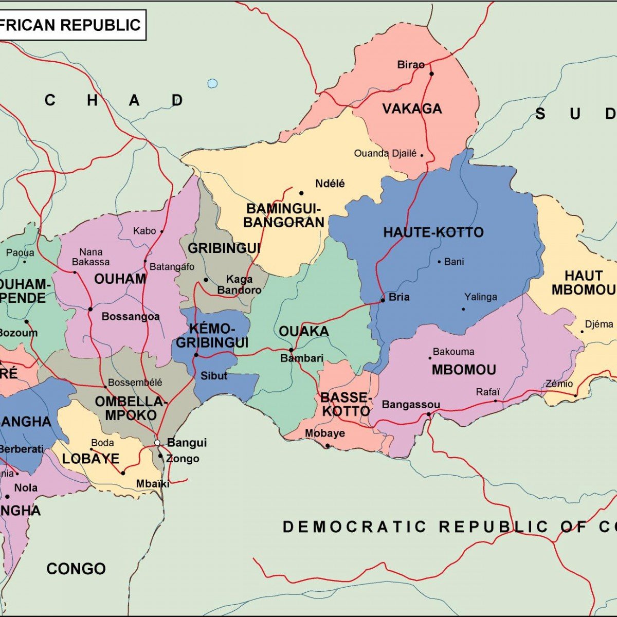 Central Africa Political Map Download Vector Maps For Adobe Illustrator 1038