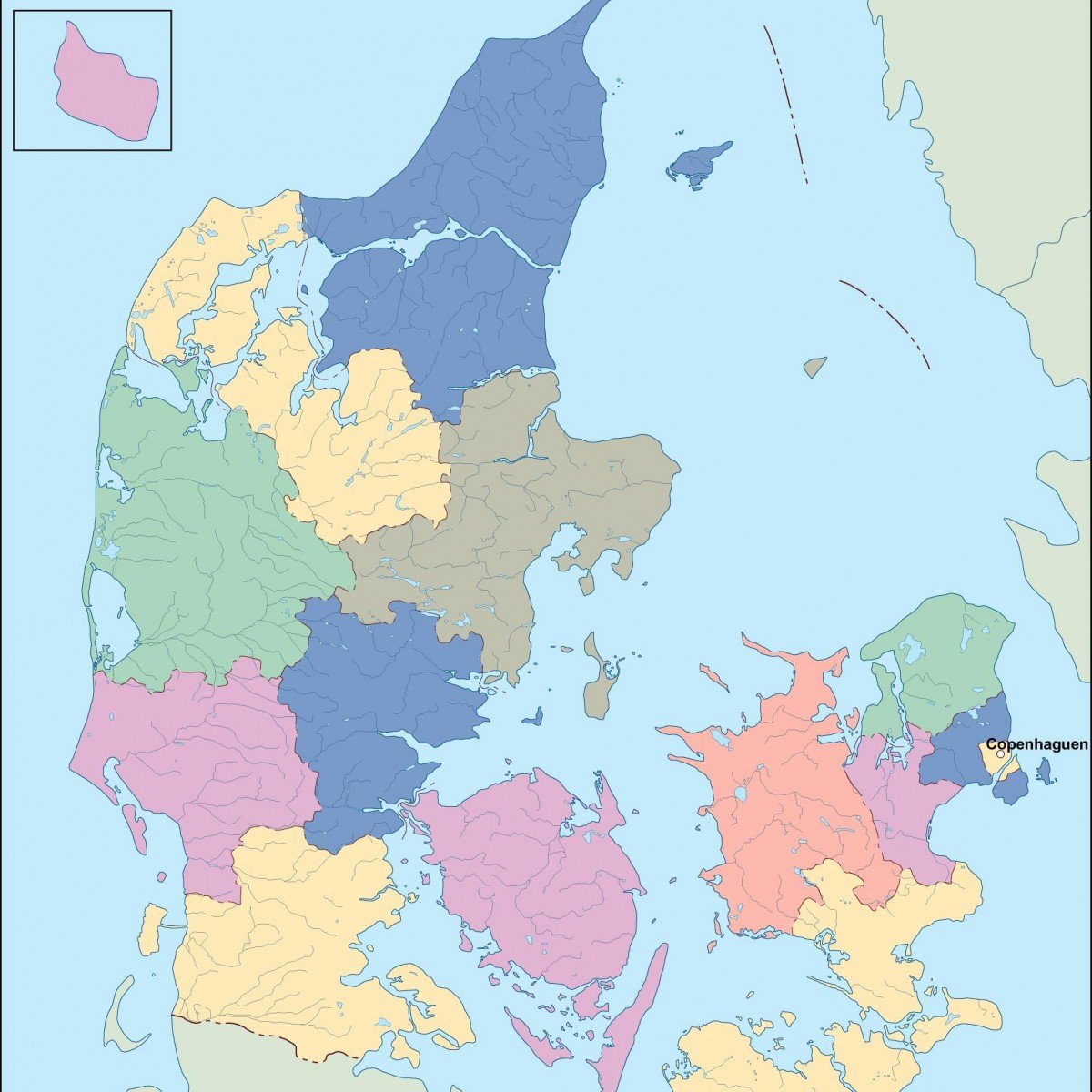 Denmark Political Map Illustrator Vector Eps Maps Eps Illustrator Map Porn Sex Picture 2402