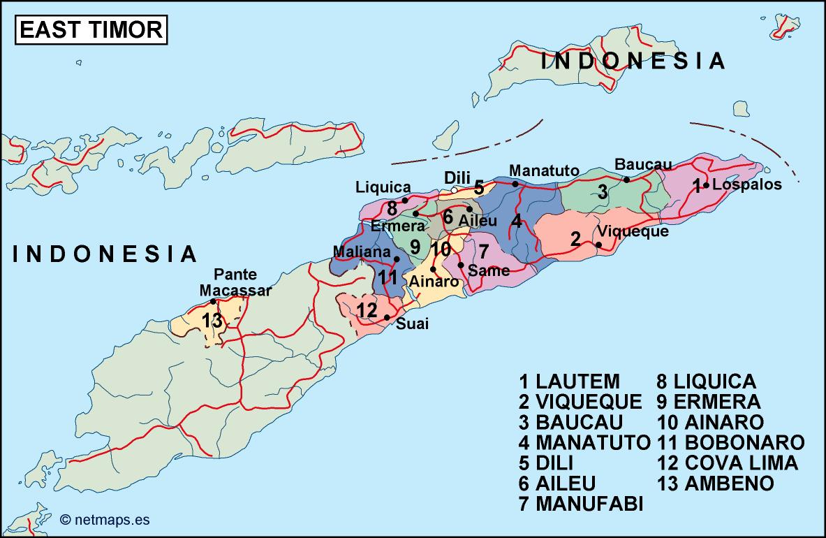 East Timor Political Map Eps Illustrator Map Vector Maps   East Timor Political Map 