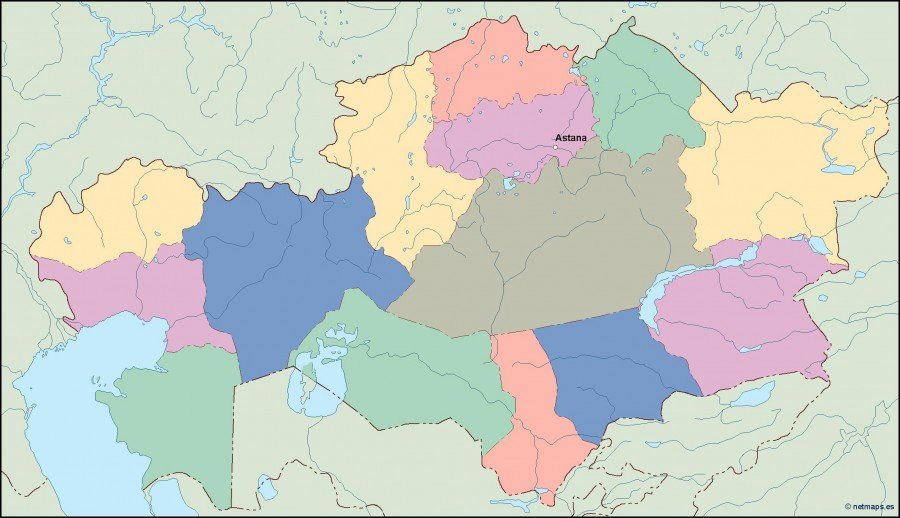 kazajstan vector map. Eps Illustrator Map | Vector maps