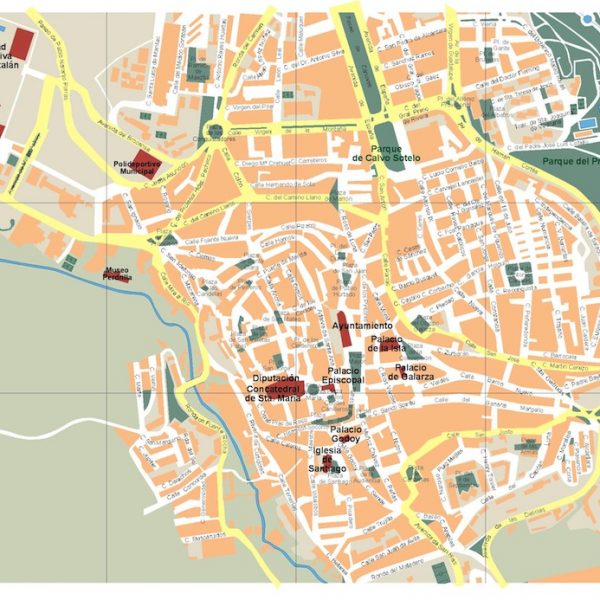 Caceres Vector map. Eps Illustrator Map | Vector maps