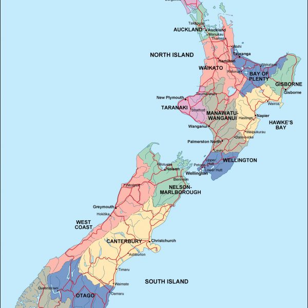 new zealand political map