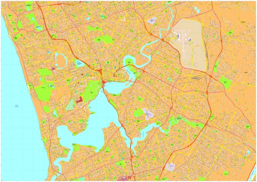 Perth Vector Maps. EPS Illustrator Map | Vector maps