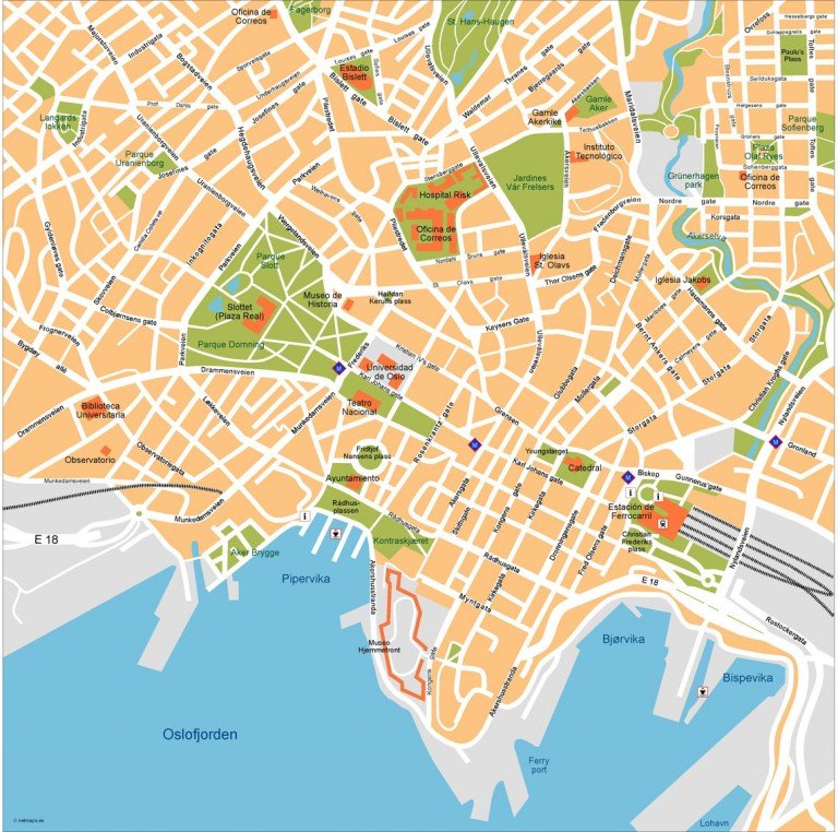 Oslo Vector Map Vector Maps   Oslo Vector Map 768x762 