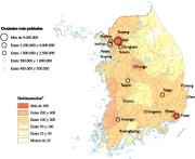 South Korea Population map | Vector maps