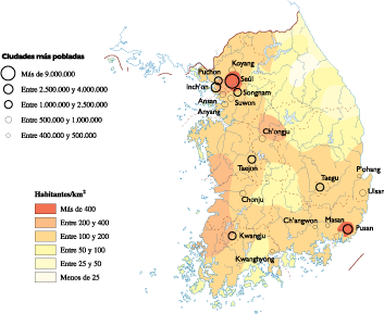 South Korea Population Map 