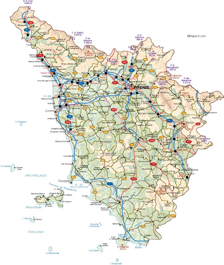 Toscana Vector Map | Vector maps